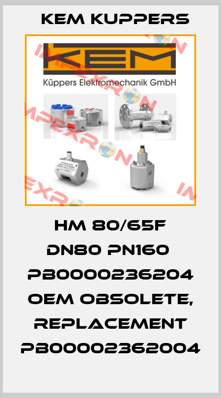 HM 80/65F DN80 PN160  PB0000236204 OEM obsolete, replacement PB00002362004 Kem Kuppers