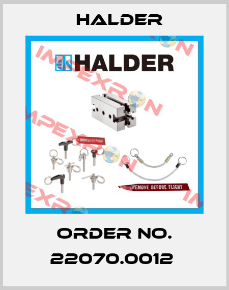 Order No. 22070.0012  Halder