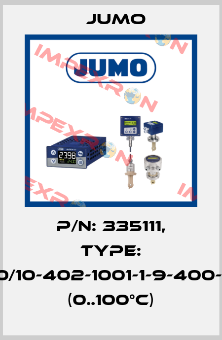 p/n: 335111, Type: 902020/10-402-1001-1-9-400-104/331 (0..100°C) Jumo