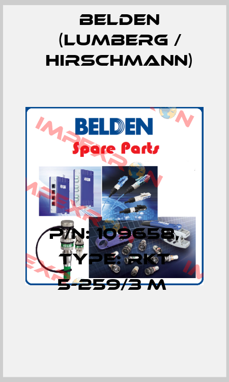 P/N: 109658, Type: RKT 5-259/3 M  Belden (Lumberg / Hirschmann)
