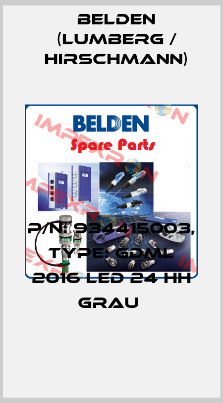 P/N: 934415003, Type: GDML 2016 LED 24 HH grau  Belden (Lumberg / Hirschmann)