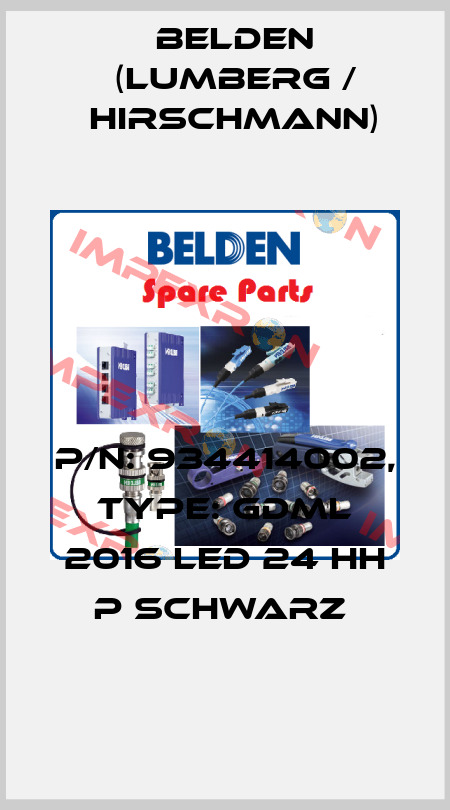 P/N: 934414002, Type: GDML 2016 LED 24 HH P schwarz  Belden (Lumberg / Hirschmann)