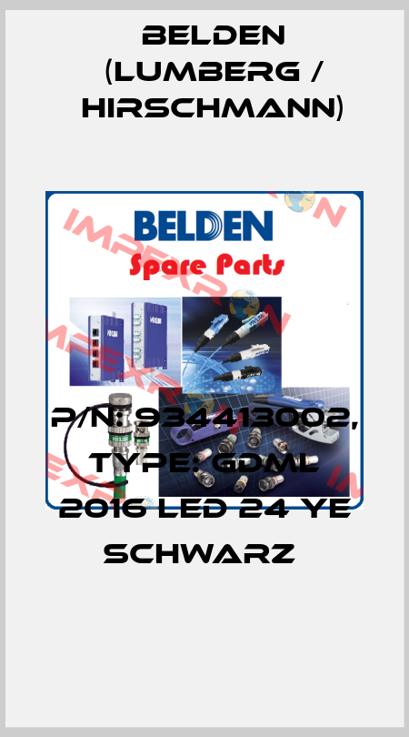 P/N: 934413002, Type: GDML 2016 LED 24 YE schwarz  Belden (Lumberg / Hirschmann)