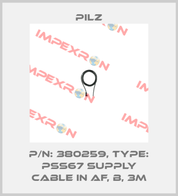 p/n: 380259, Type: PSS67 Supply Cable IN af, B, 3m Pilz