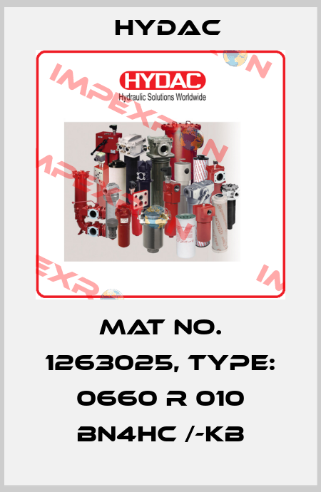 Mat No. 1263025, Type: 0660 R 010 BN4HC /-KB Hydac