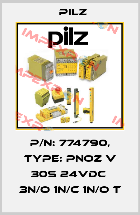 p/n: 774790, Type: PNOZ V 30s 24VDC  3n/o 1n/c 1n/o t Pilz