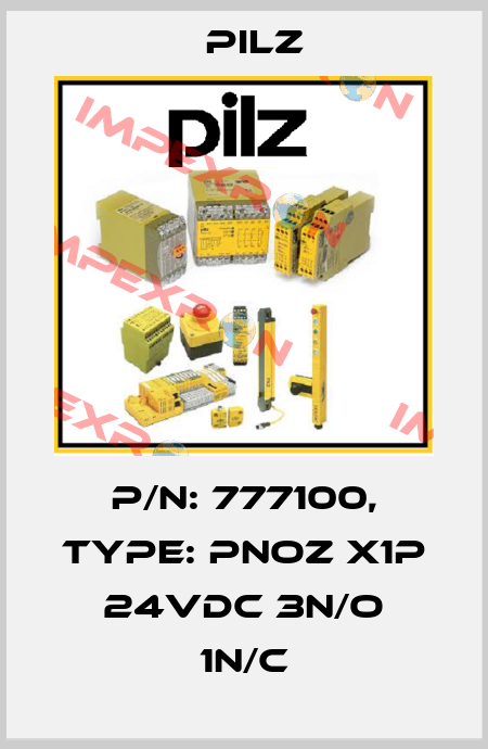 p/n: 777100, Type: PNOZ X1P 24VDC 3n/o 1n/c Pilz