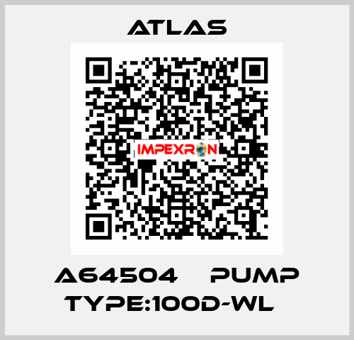 A64504    PUMP TYPE:100D-WL   Atlas
