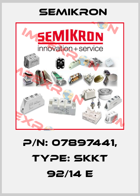 P/N: 07897441, Type: SKKT 92/14 E Semikron