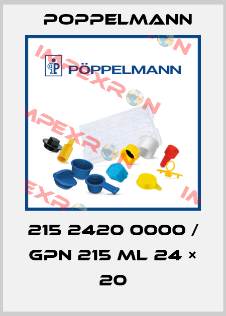 215 2420 0000 / GPN 215 ML 24 × 20 Poppelmann