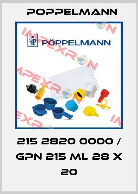 215 2820 0000 / GPN 215 ML 28 x 20 Poppelmann