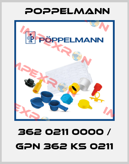 362 0211 0000 / GPN 362 KS 0211 Poppelmann