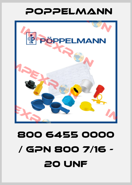 800 6455 0000 / GPN 800 7/16 - 20 UNF Poppelmann