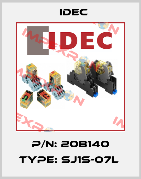 P/N: 208140 Type: SJ1S-07L  Idec
