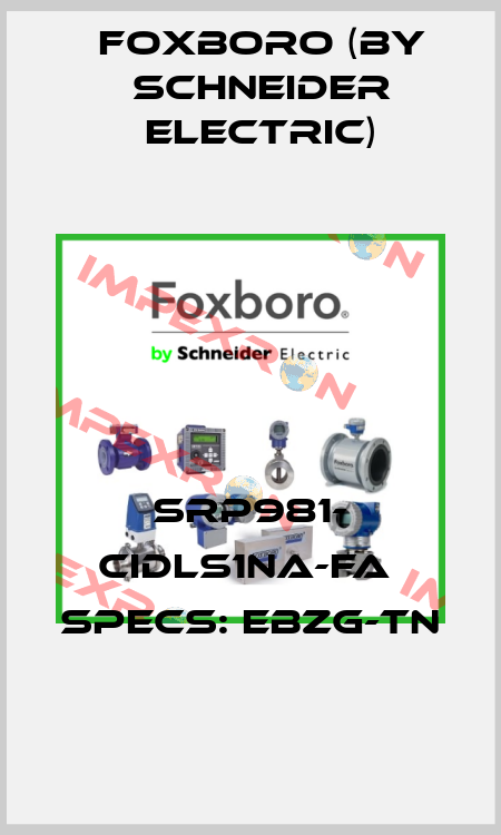 SRP981- CIDLS1NA-FA  SPECS: EBZG-TN Foxboro (by Schneider Electric)