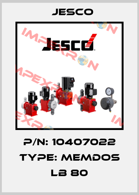 P/N: 10407022 Type: MEMDOS LB 80 Jesco