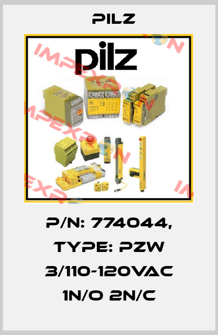 p/n: 774044, Type: PZW 3/110-120VAC 1n/o 2n/c Pilz