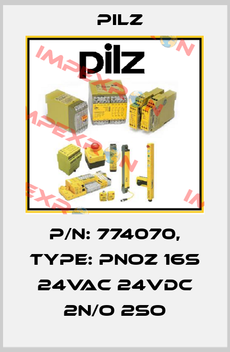 p/n: 774070, Type: PNOZ 16S 24VAC 24VDC 2n/o 2so Pilz