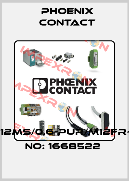SAC-4P-M12MS/0,6-PUR/M12FR-3L-ORDER NO: 1668522  Phoenix Contact