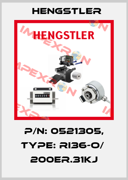 p/n: 0521305, Type: RI36-O/  200ER.31KJ Hengstler