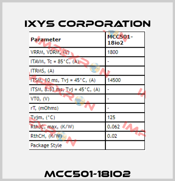 MCC501-18IO2 Ixys Corporation