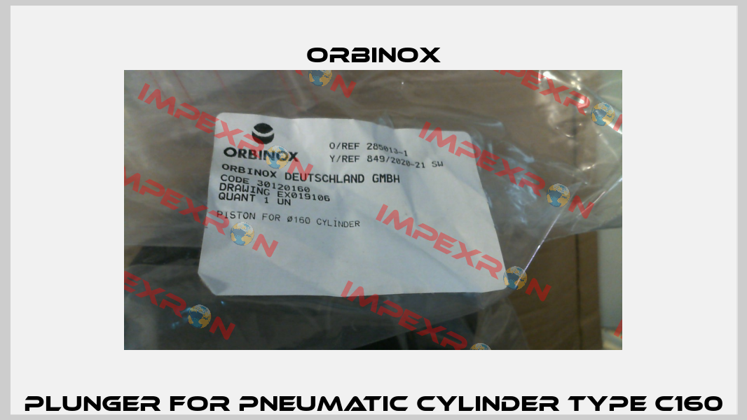 Plunger for pneumatic cylinder type C160 Orbinox