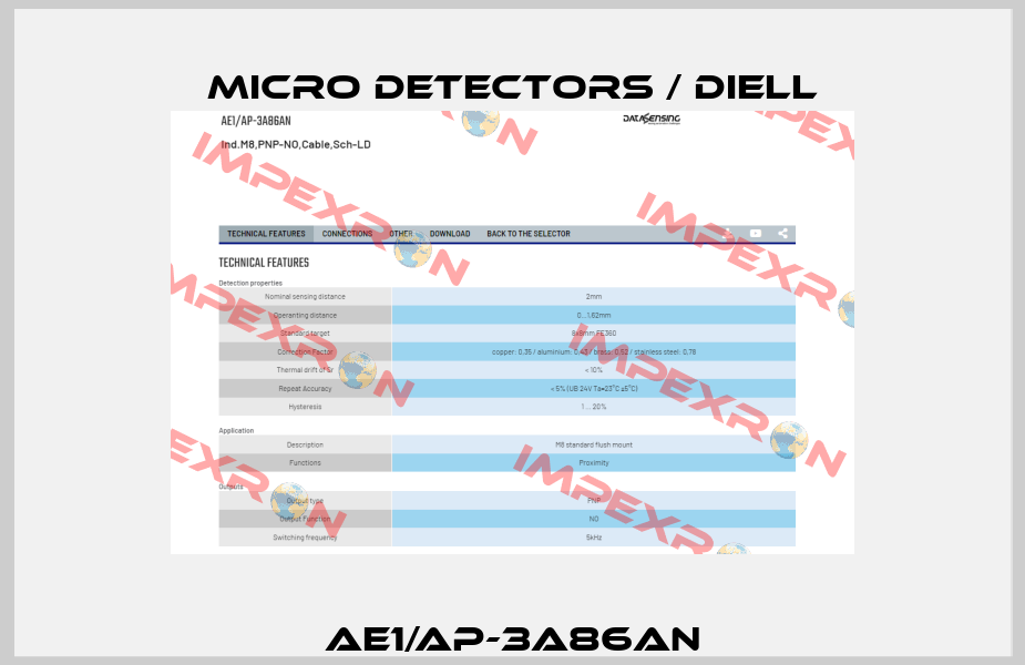 AE1/AP-3A86AN Micro Detectors / Diell