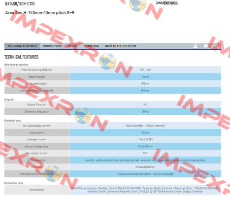 NX14SR/XCN-CT10 Micro Detectors / Diell (now Datasensing)