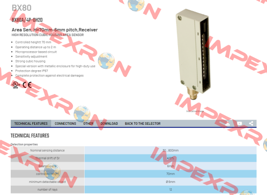 BX80A/4P-0H2D Micro Detectors / Diell