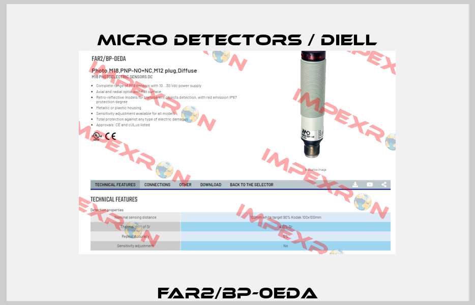 FAR2/BP-0EDA Micro Detectors / Diell