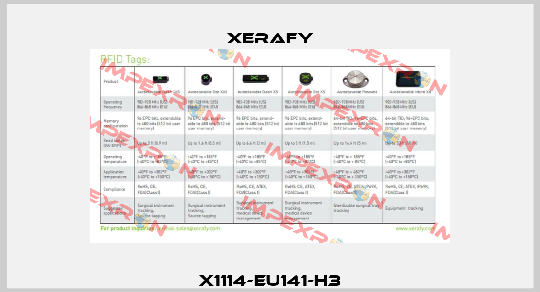 X1114-EU141-H3 Xerafy